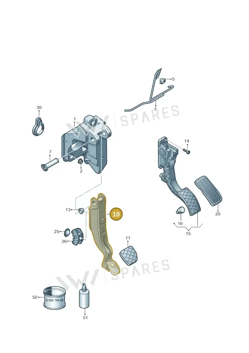 6R1723141 — Audi A1 Sportback (2010-2015) diagram 672721600, position 10