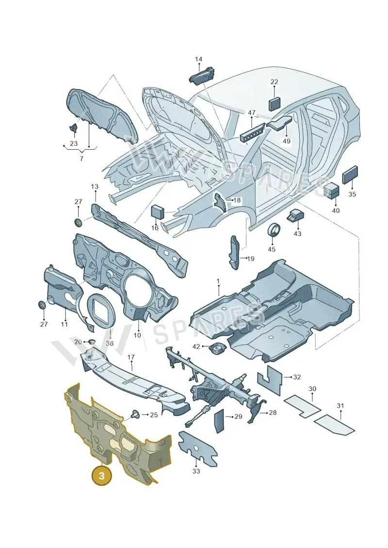 6R1863925C — Volkswagen Polo (2012-2014) diagram 672863200, position 3