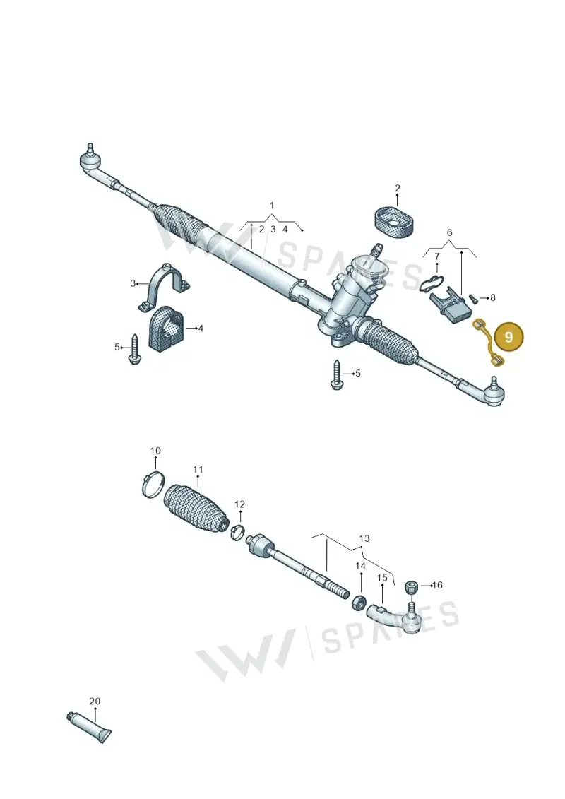 6R1901129 — Volkswagen Polo (2012-2014) diagram 672423500, position 9