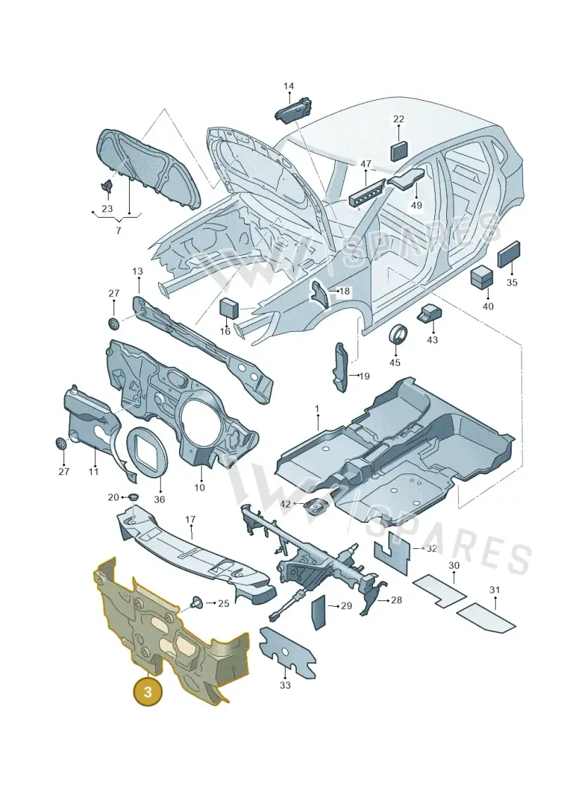 6R2863925E — Volkswagen Polo (2012-2014) diagram 672863200, position 3