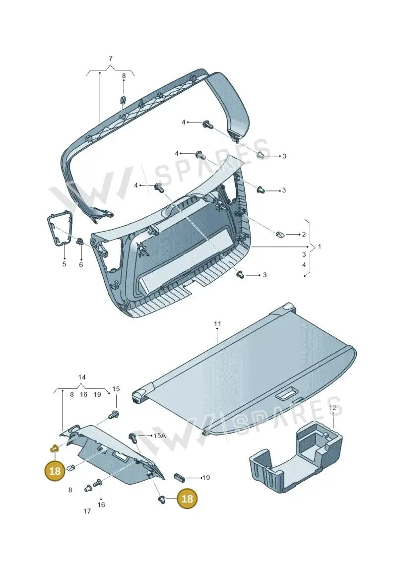 6U0868563A — SEAT Altea XL (2013-) diagram 498867950, position 18