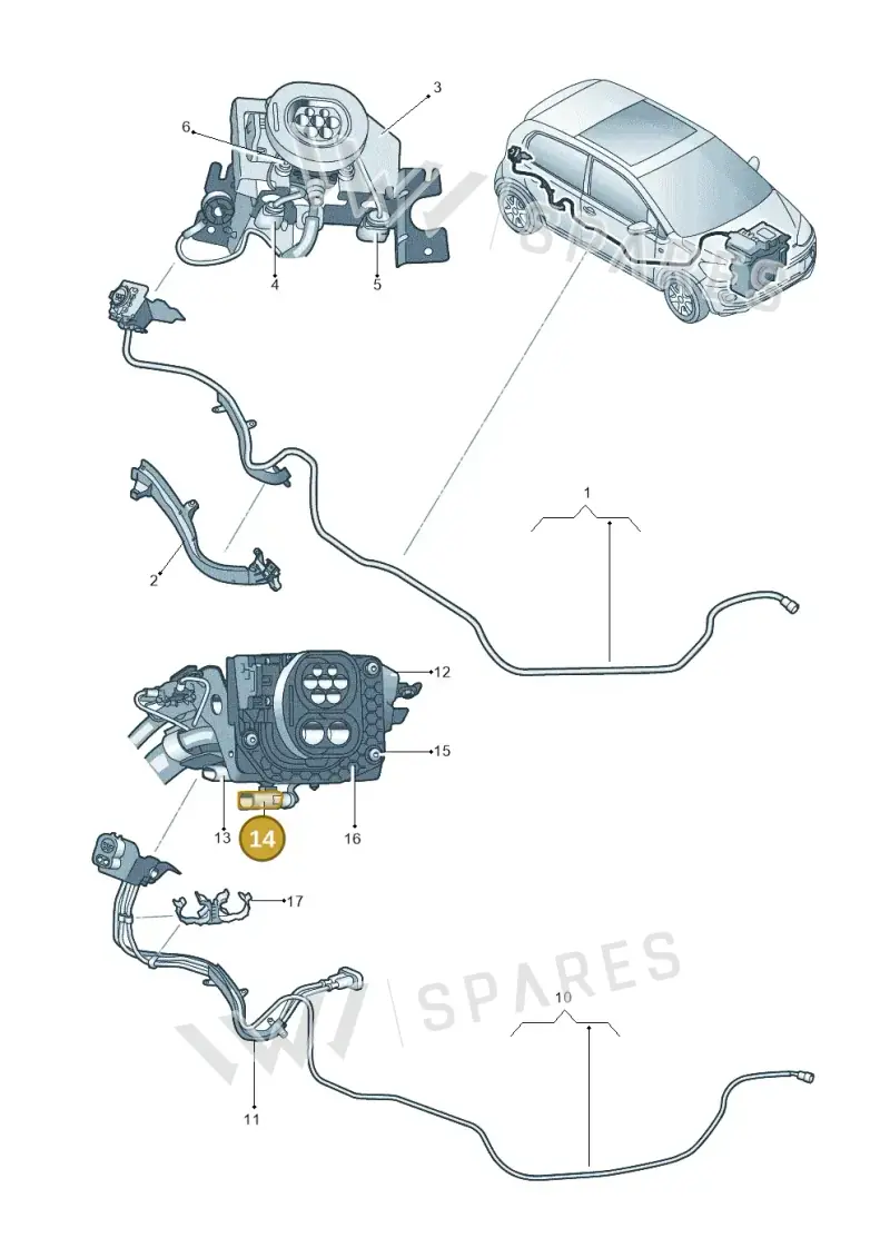 6X0973815 — SEAT Mii electric (2020-2021) diagram 772971500, position 14