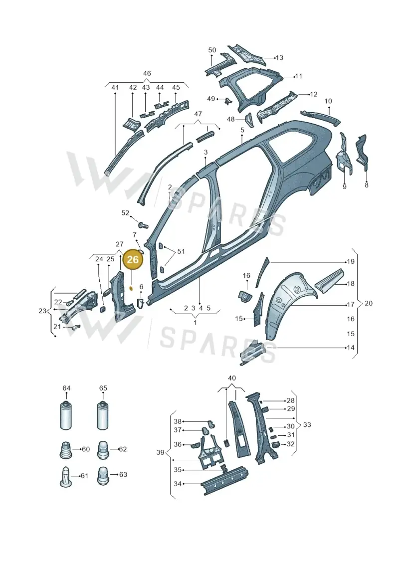 6Y0831342A — Skoda Octavia (2012-2017) diagram 753809350, position 26+28
