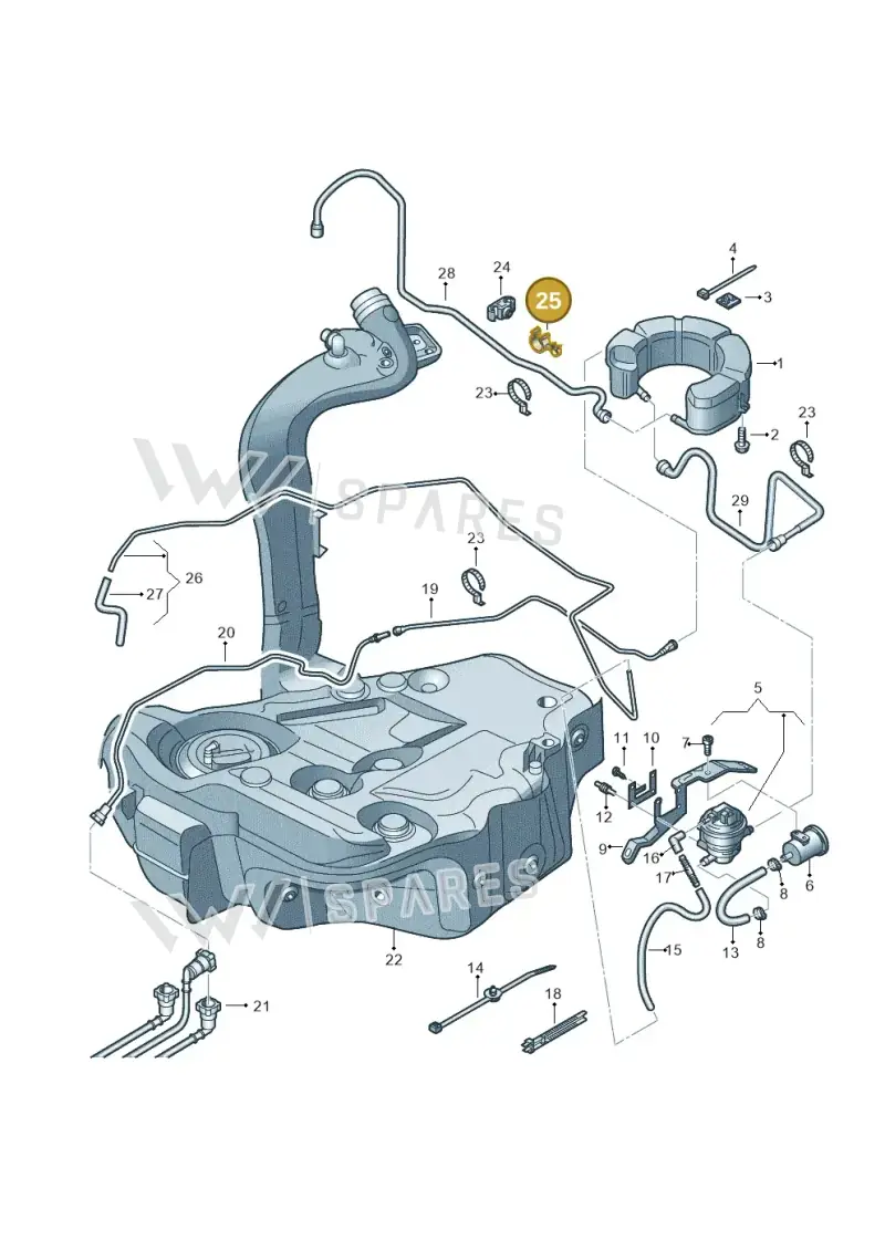 702820755B — Audi TTS Coupe 2.0 (2010-2014) diagram 609201600, position 25