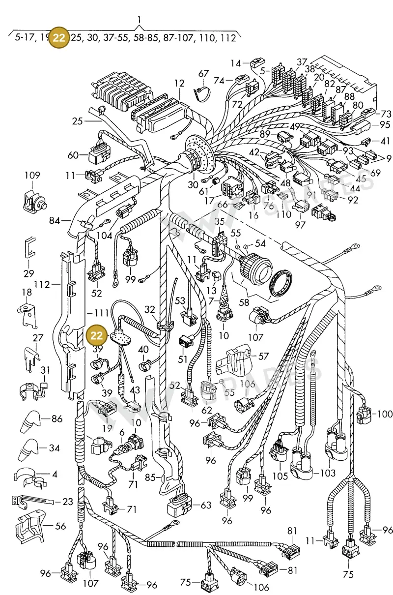 7M0955998 — SEAT ALHAMBRA (1996-2000) diagram 162971300, position 22
