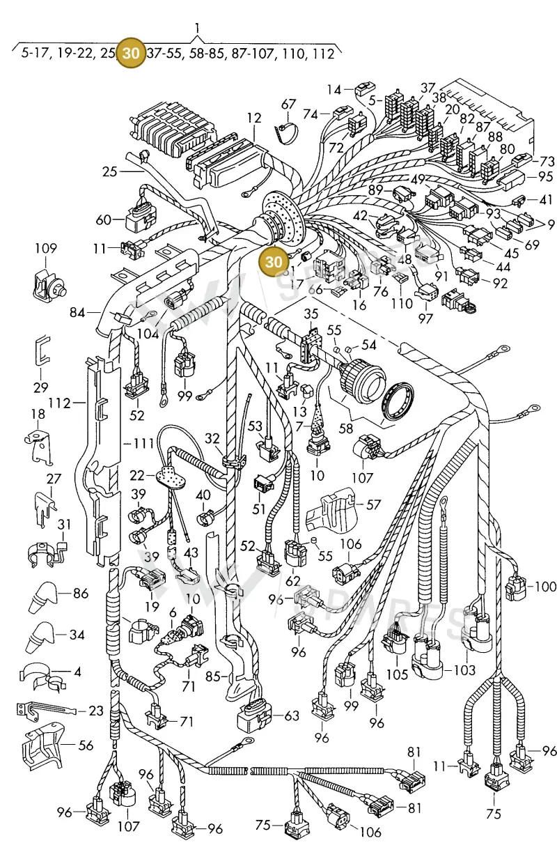 7M0971840C — SEAT ALHAMBRA (1996-2000) diagram 162971300, position 30