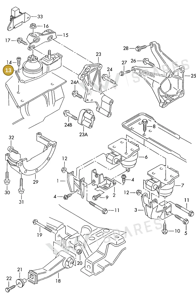 7M3199132N — SEAT ALHAMBRA (1996-2000) diagram 162199200, position 13