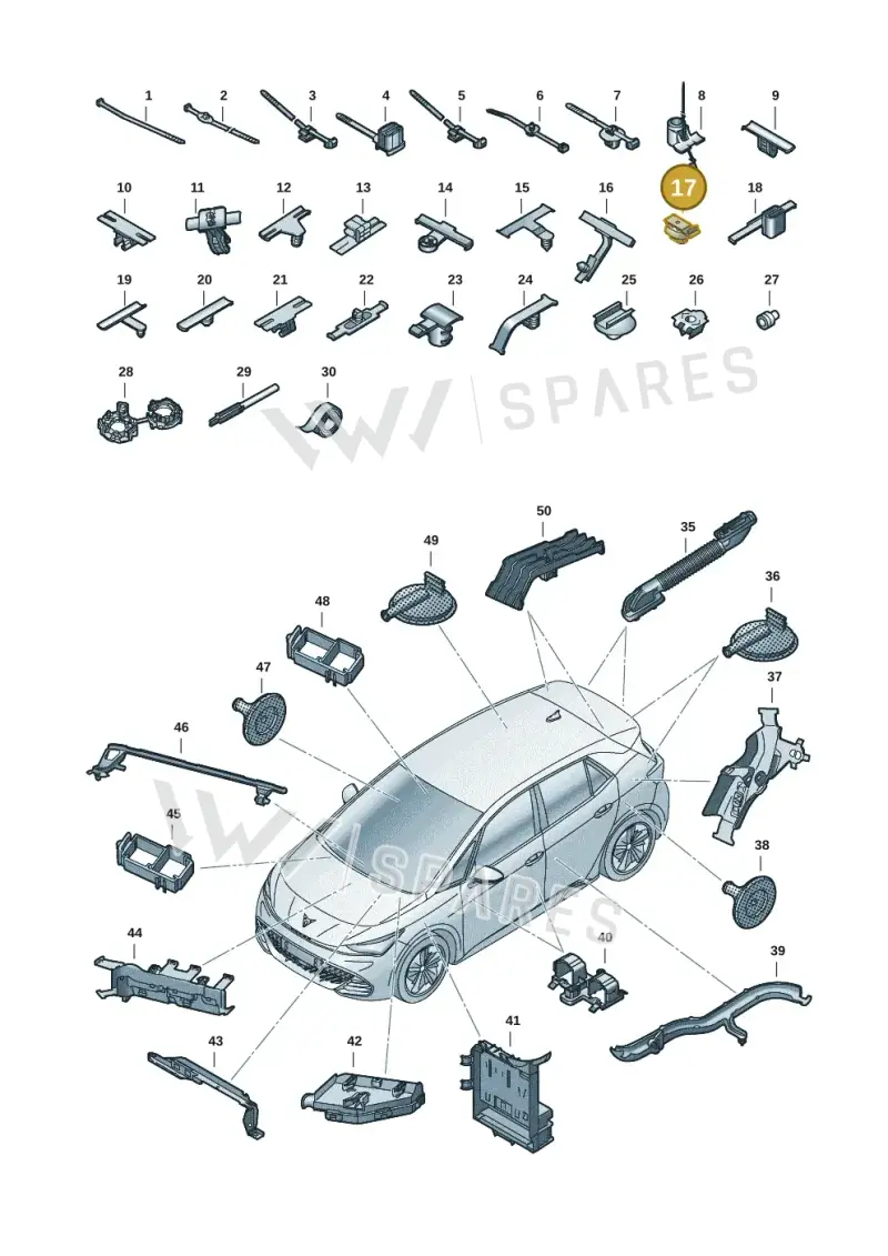 7P0971830 — SEAT EBoost CUPRA (2021-) diagram 10s971082, position 17