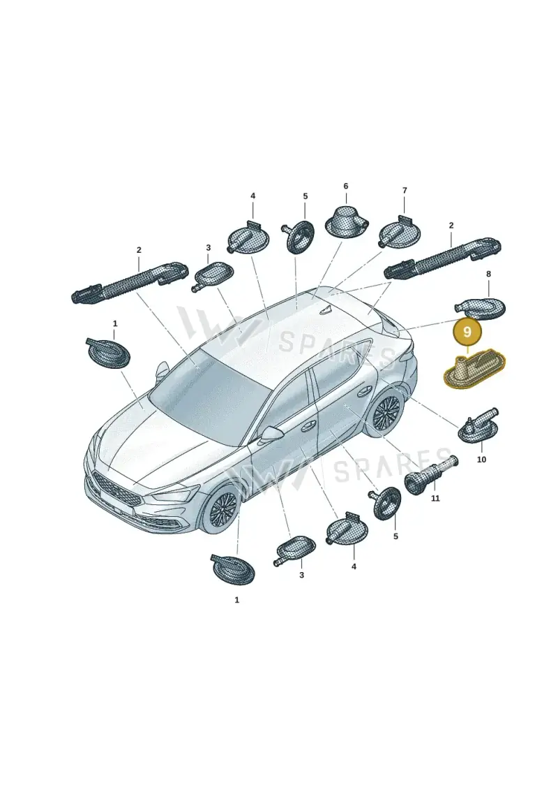 7P0971841G — SEAT Formentor TSI CUPRA (2020-) diagram 5fn971092, position 9