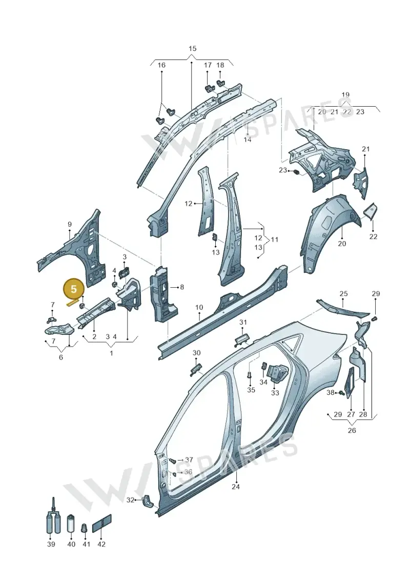 8D0805521A — SEAT Leon style (2019-) diagram 5fn809000, position 5