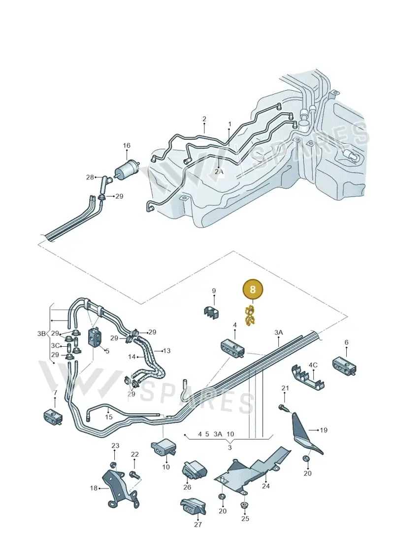 8E0201449T — SEAT Exeo ST Reference (2008-2011) diagram 249201450, position 8
