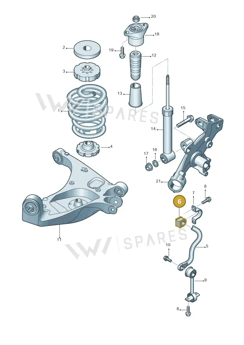 8E0511327A — SEAT Exeo ST Reference (2008-2011) diagram 249511000, position 6