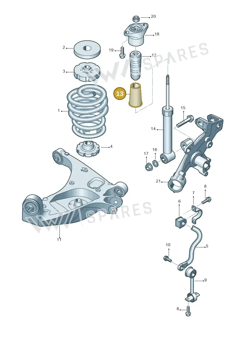 8E0512137E — SEAT Exeo ST Reference (2008-2011) diagram 249511000, position 13