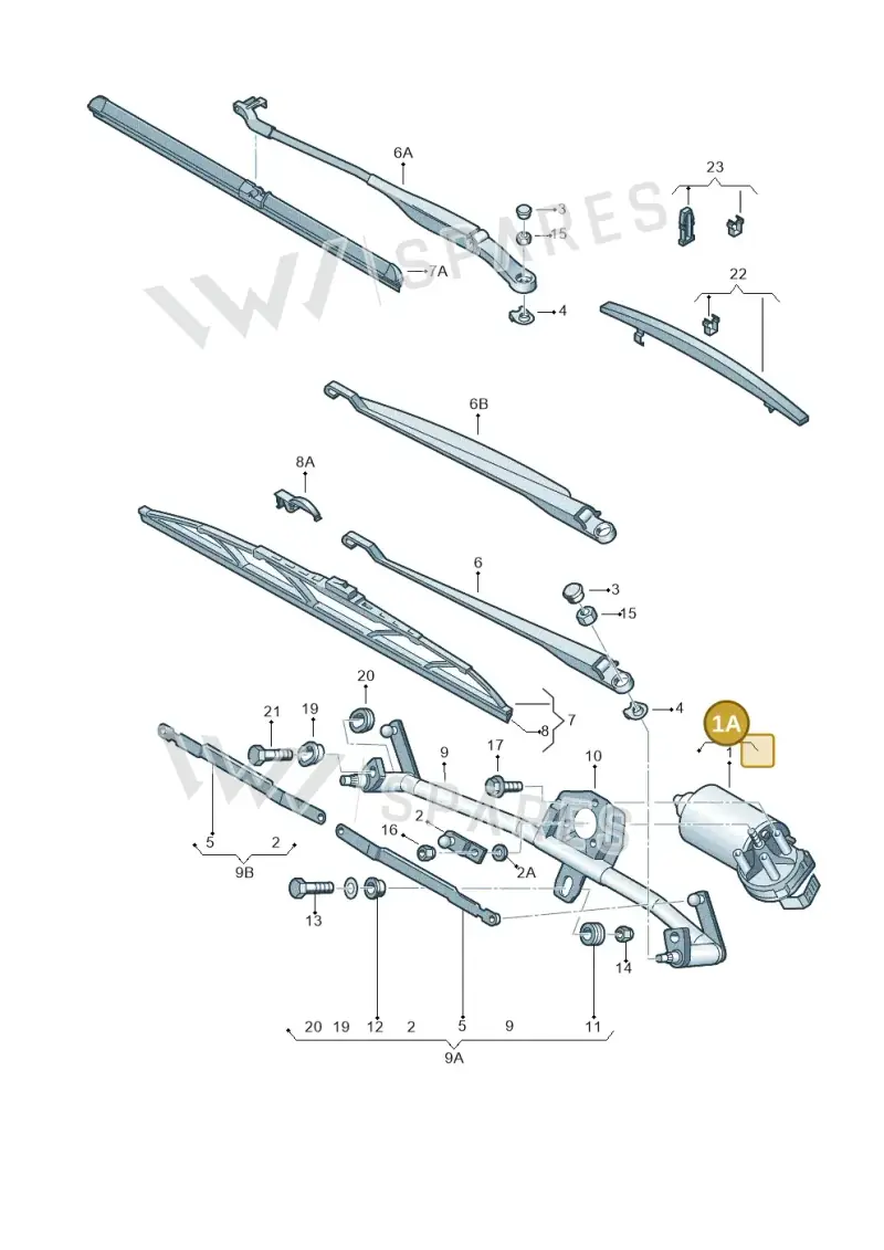 8E2955119A — SEAT Exeo ST Reference (2008-2011) diagram 249955000, position 1A
