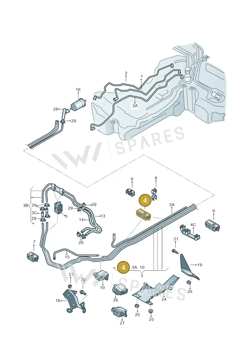 8J0201190A — SEAT Exeo ST Reference (2008-2011) diagram 249201450, position 4