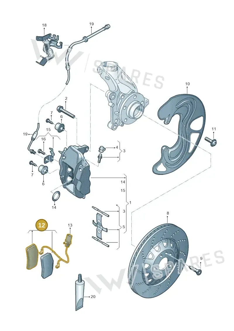8J0698151K — SEAT Leon ST Stylance (2012-2016) diagram 676615510, position 12