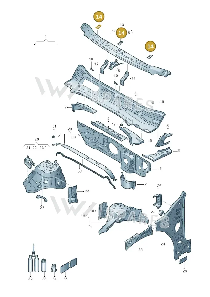 8K0805217 — SEAT Formentor TSI CUPRA (2020-) diagram 5fn805050, position 14