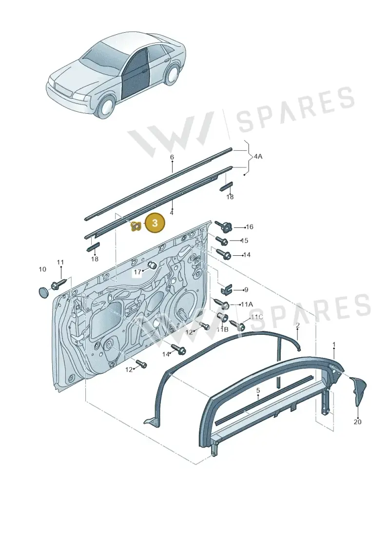 8L3837199B — SEAT Exeo ST Reference (2008-2011) diagram 249837400, position 3