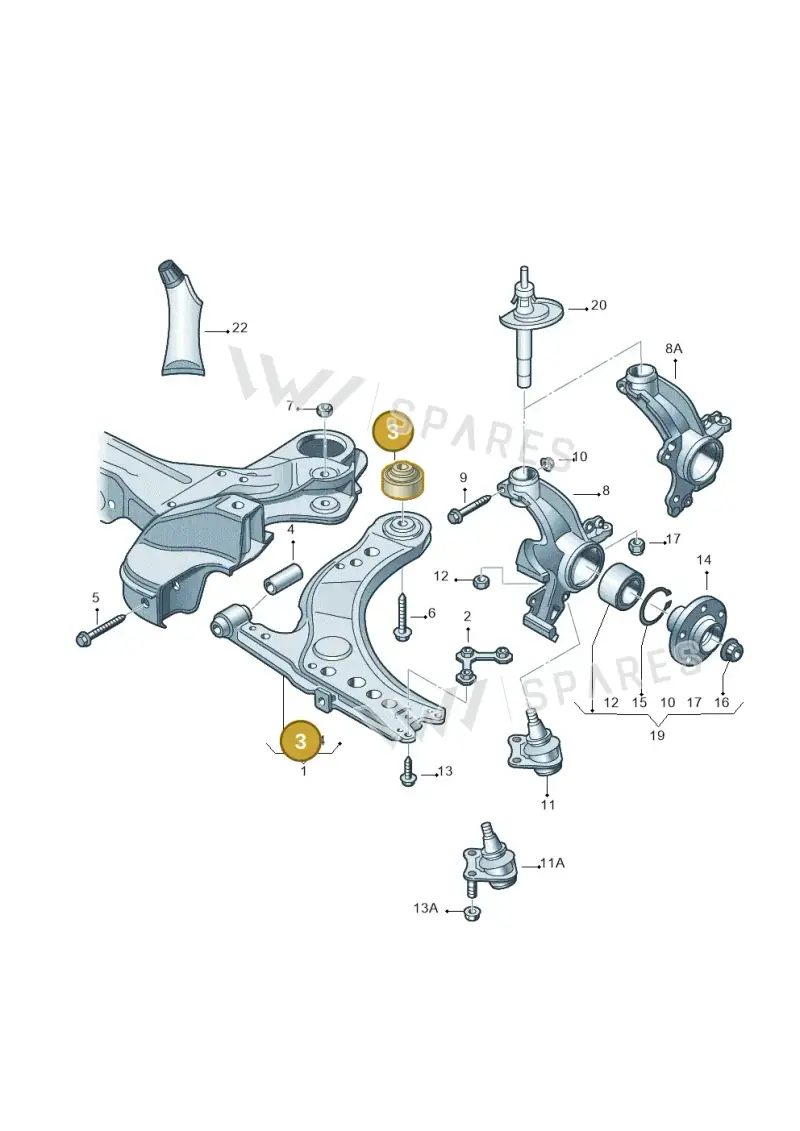 8N0407181B — SEAT TOLEDO/LEON/LEON-4 (2001-2006) diagram 266407000, position 3