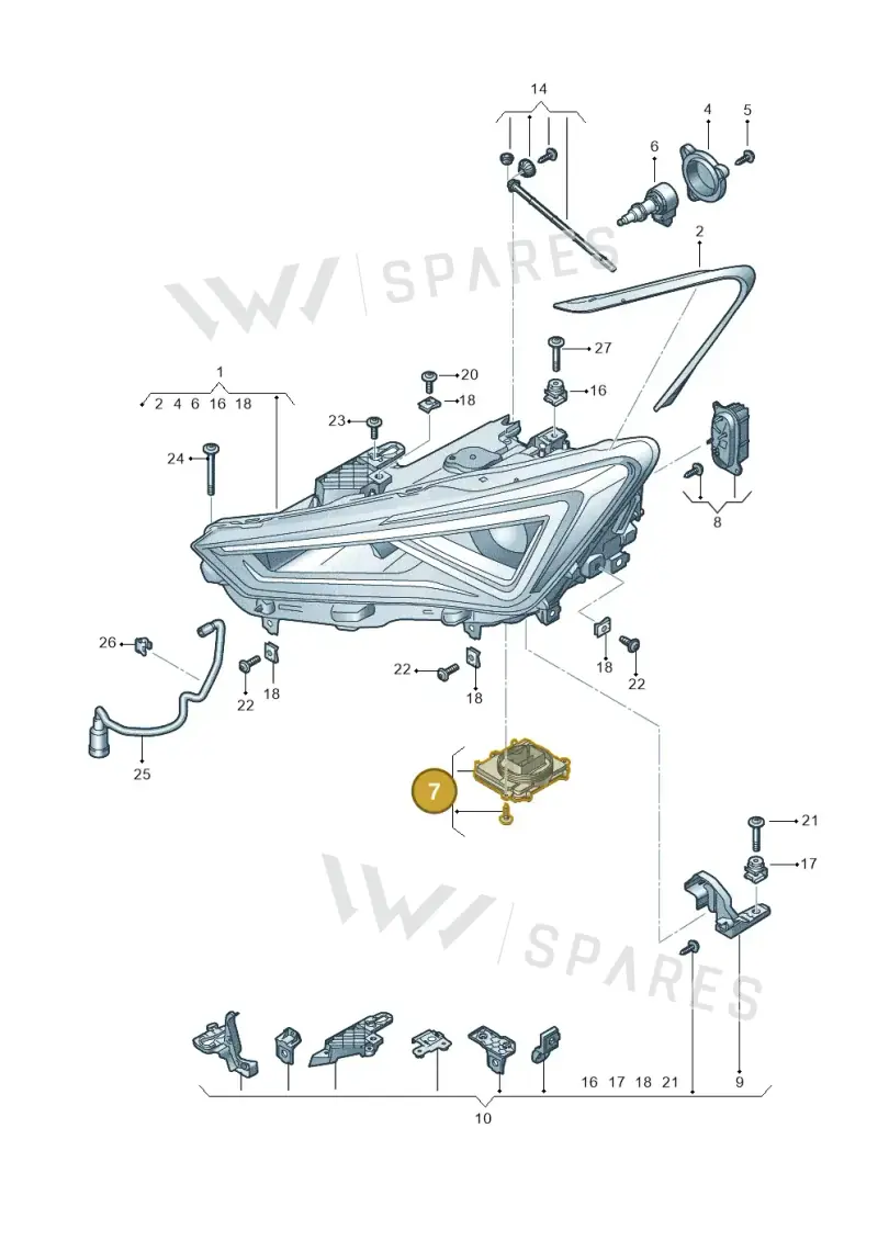 992941571AE — SEAT Formentor TSI CUPRA (2020-) diagram 5fn941010, position 7