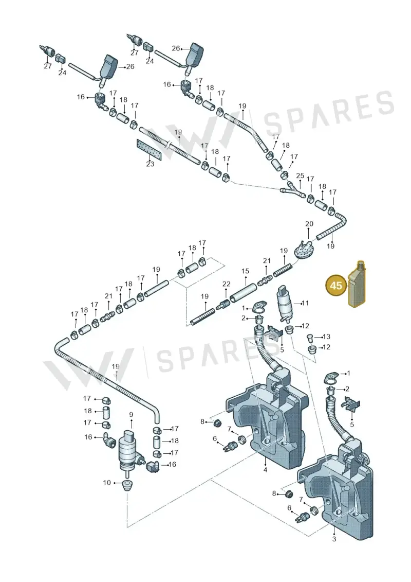 GJZW164M3 — SEAT Leon ST Stylance (2016-2020) diagram 672955100, position 45