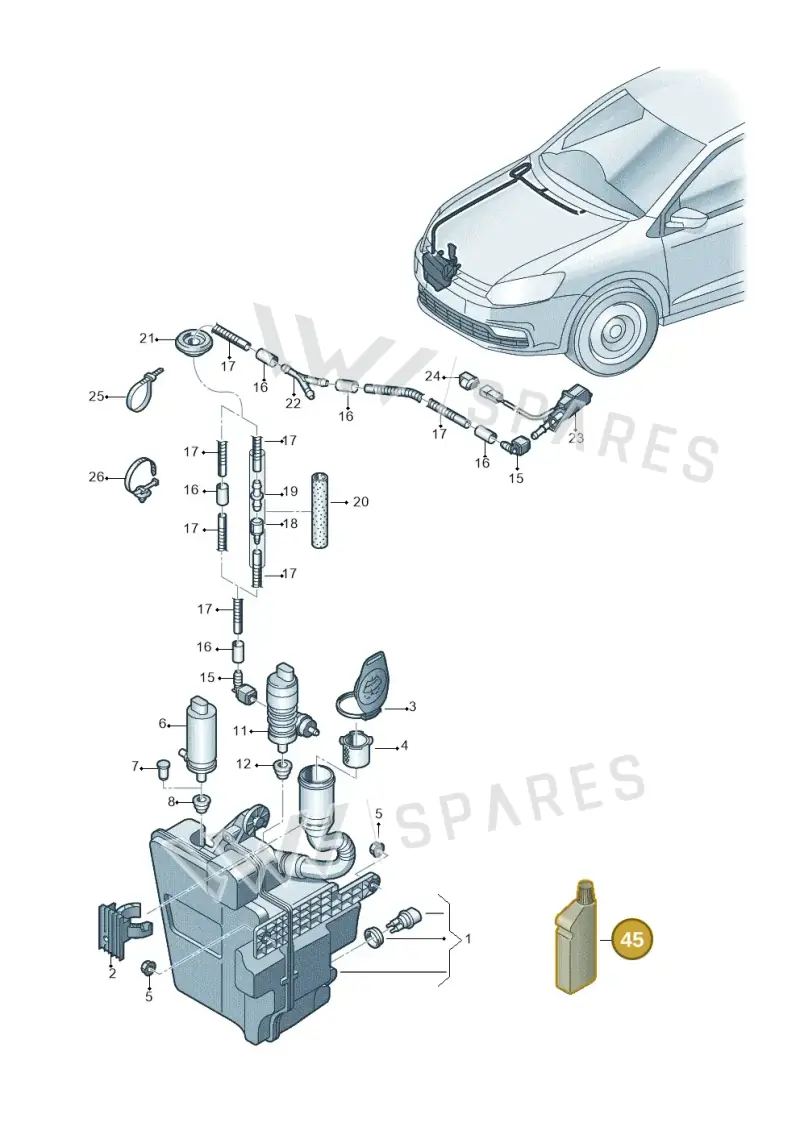 GJZW164M3 — SEAT Ibiza Stylance (2015-) diagram 773955100, position 45