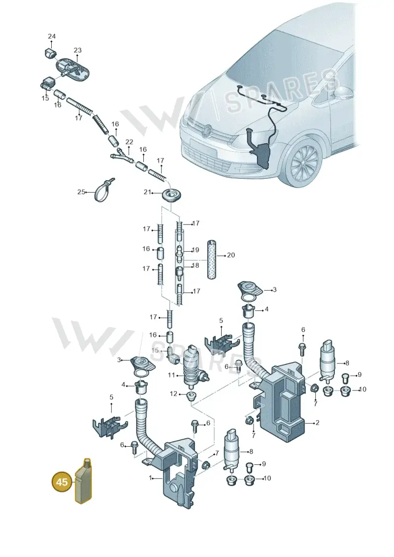 GJZW164M3 — SEAT Alhambra Stylance (2015-2022) diagram 863955100, position 45