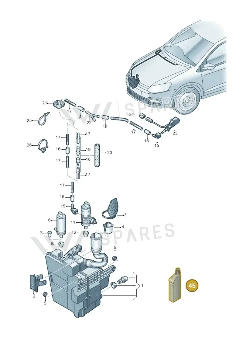 GJZW164M8 — SEAT Ibiza Stylance (2015-) diagram 773955100, position 45