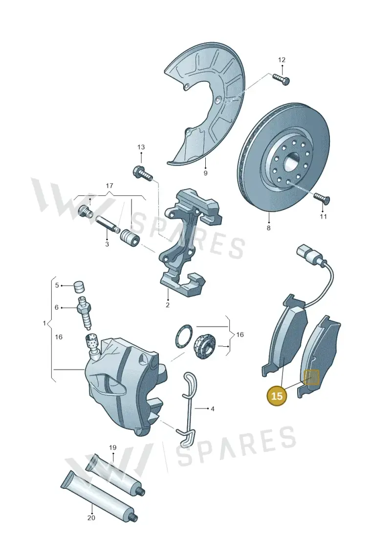 JZW698151B — SEAT Altea XL Reference (2013-2013) diagram 409615250, position 15