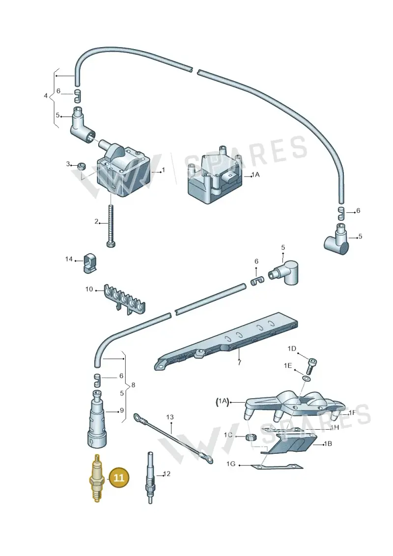 JZW905603A — SEAT AROSA (2003-2004) diagram 232905000, position 11