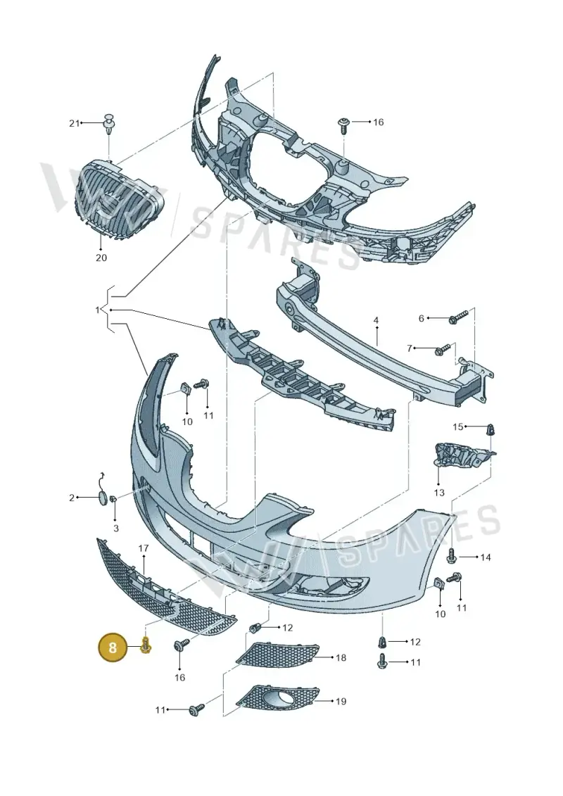 N01396626 — SEAT Leon Stylance (2010-2012) diagram 456807000, position 8