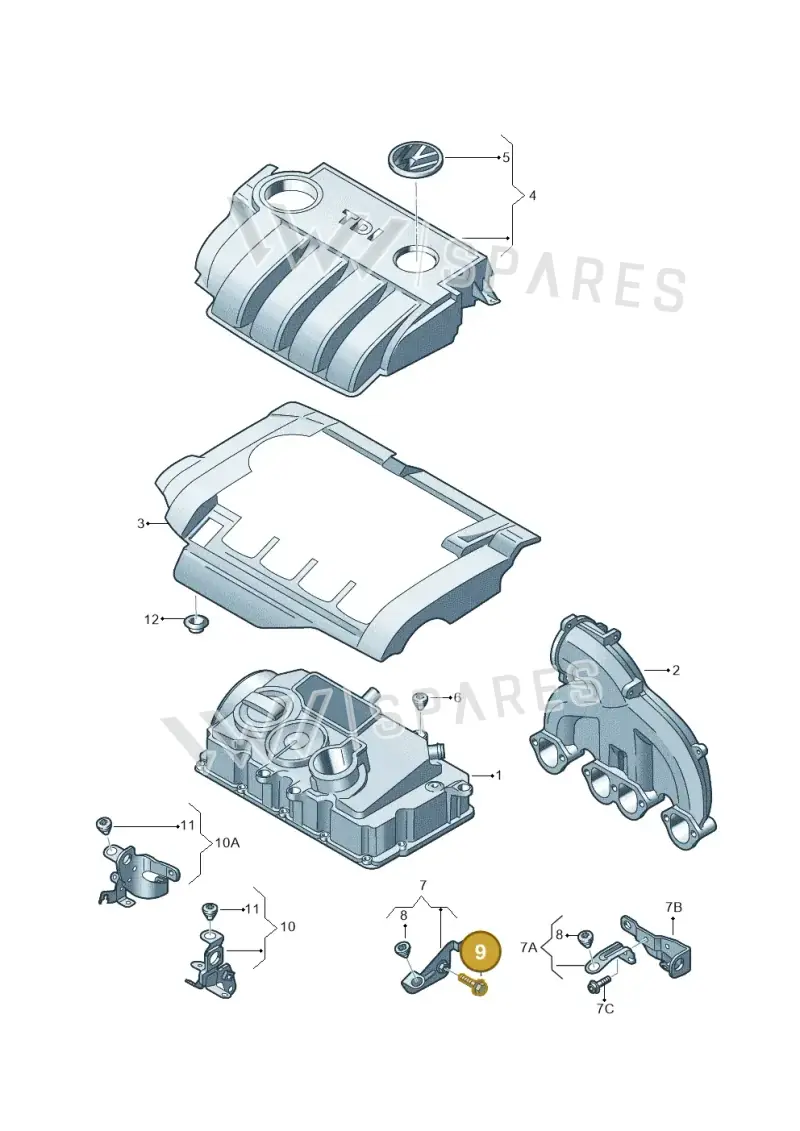 N0197006 — SEAT Altea XL Reference (2010-2013) diagram 460103900, position 9