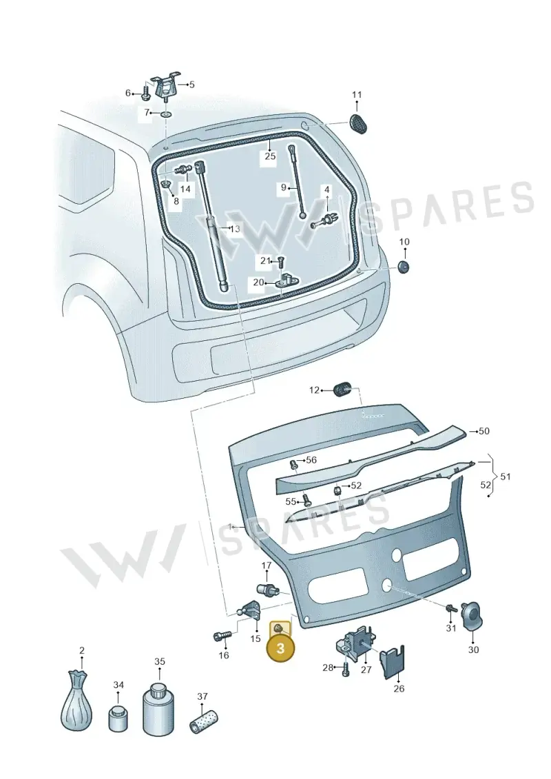 N0200321 — SEAT Mii reference (2011-2019) diagram 723827000, position 3