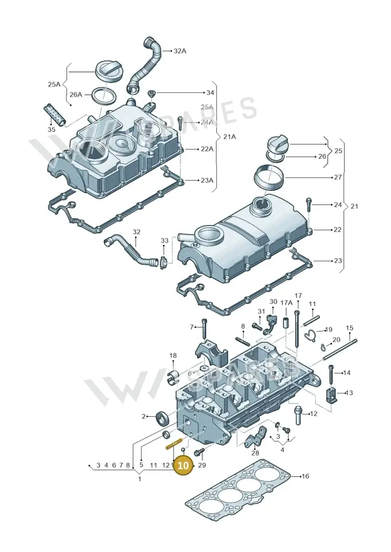 N0256663 — SEAT Altea XL Reference (2010-2013) diagram 460103550, position 10