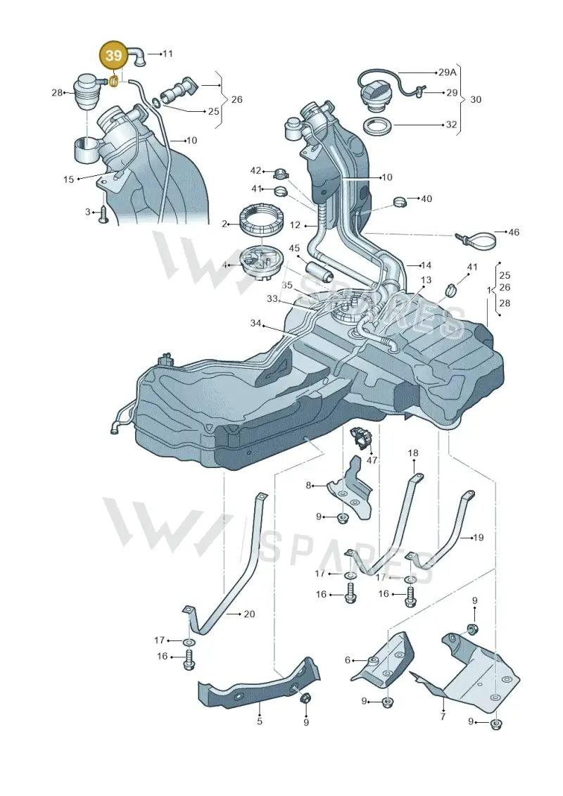 N10196901 — SEAT Exeo ST Reference (2008-2011) diagram 249201050, position 39