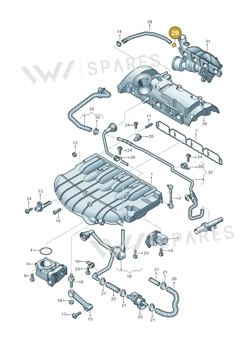 N10233401 — SEAT Leon Stylance (2010-2012) diagram 460133350, position 29
