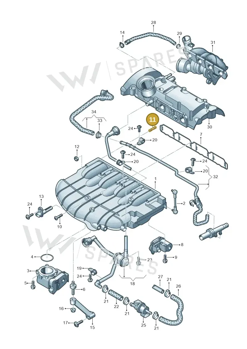 N10277103 — SEAT Leon Stylance (2010-2012) diagram 460133350, position 11