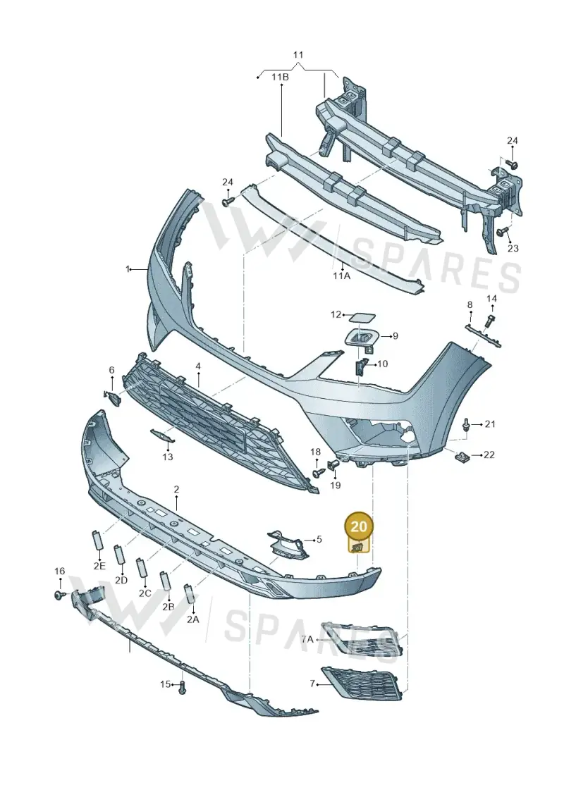 N90245502 — SEAT Ateca Style (2016-) diagram 893807000, position 20