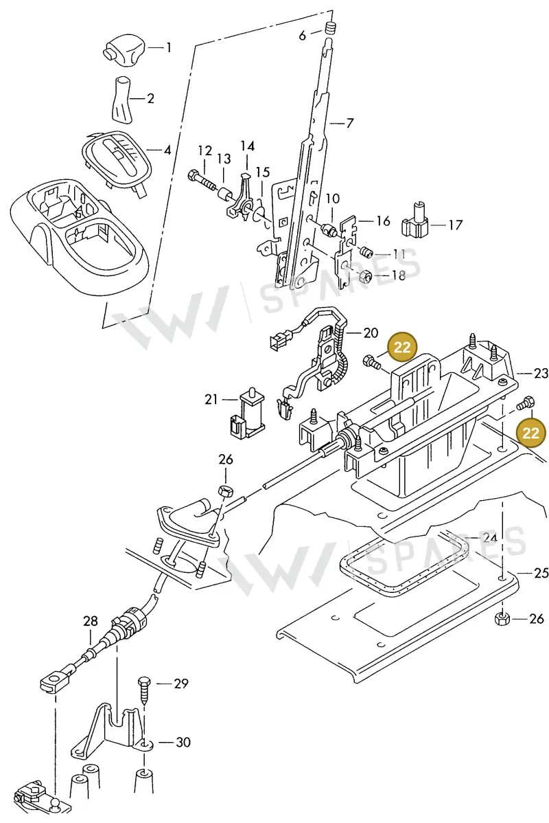 N90328502 — SEAT ALHAMBRA (1996-2000) diagram 162713100, position 22