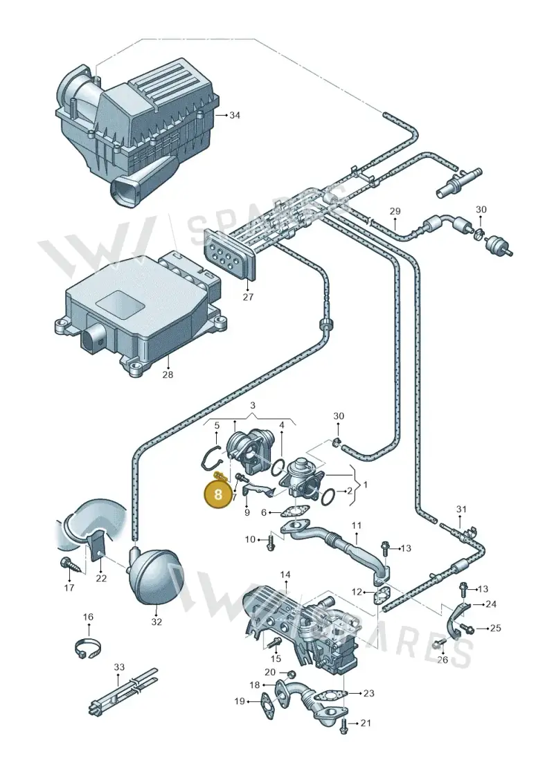 N90338204 — SEAT Altea XL Reference (2010-2013) diagram 409131600, position 8