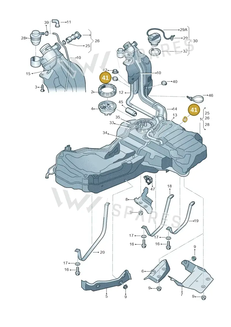 N90411901 — SEAT Exeo ST Reference (2008-2011) diagram 249201050, position 41