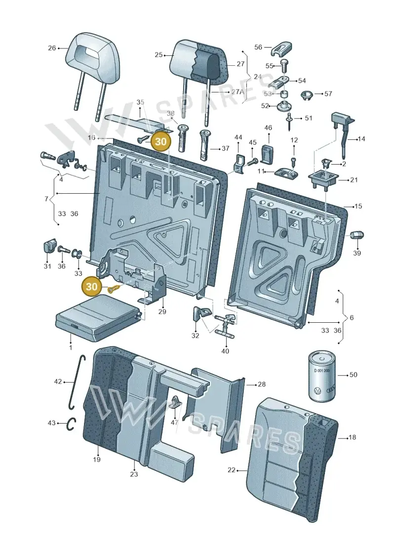 N90422901 — SEAT TOLEDO/LEON/LEON-4 (2001-2006) diagram 203885700, position 30