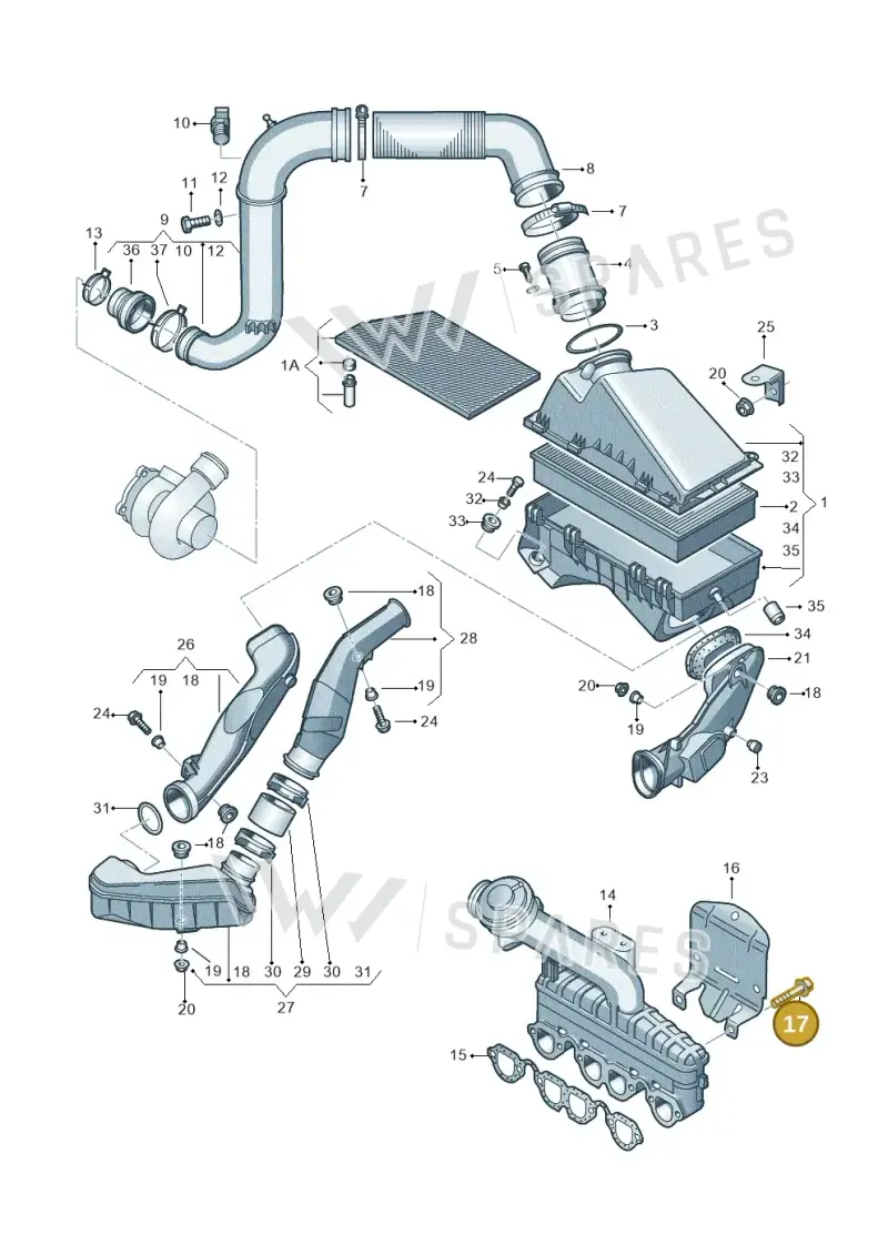 N90424201 — SEAT TOLEDO/LEON/LEON-4 (2001-2006) diagram 194129250, position 17