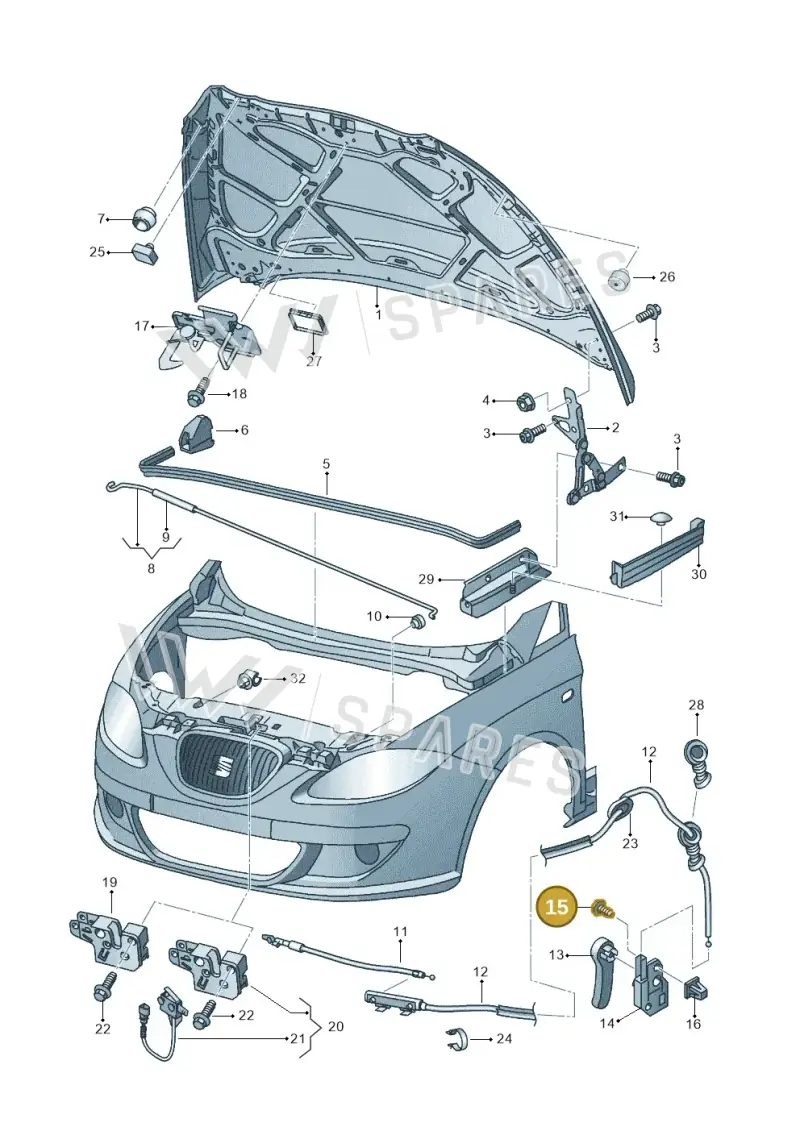N90548803 — SEAT Leon Stylance (2010-2012) diagram 456823000, position 15