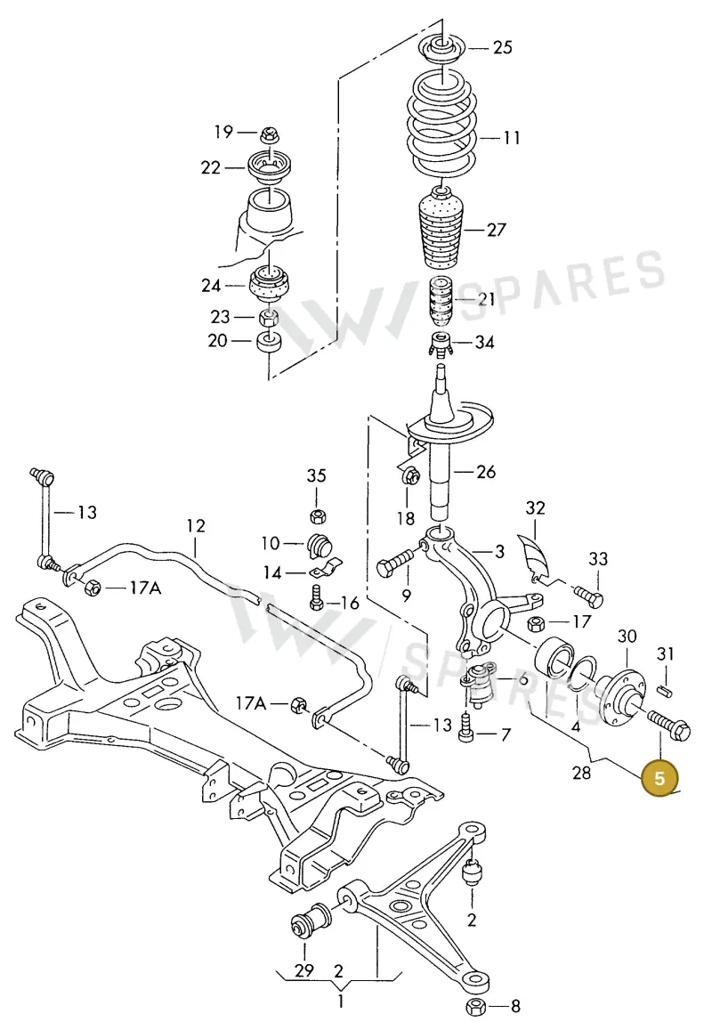 N90625101 — SEAT ALHAMBRA (1996-2000) diagram 162407100, position 5