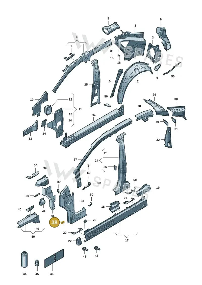 N90817302 — SEAT Tavascan Cupra (2023-) diagram 20h809000, position 38