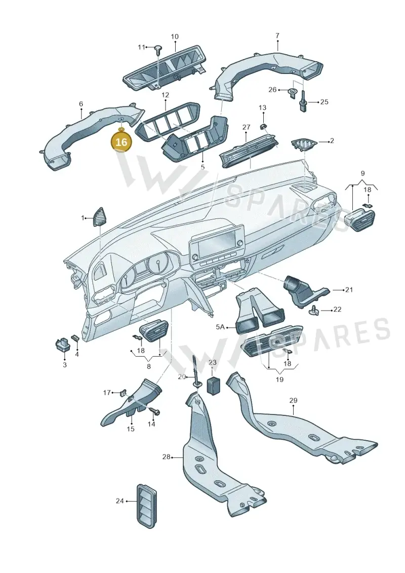 N91121601 — SEAT Formentor TSI CUPRA (2020-) diagram 5fn819030, position 16