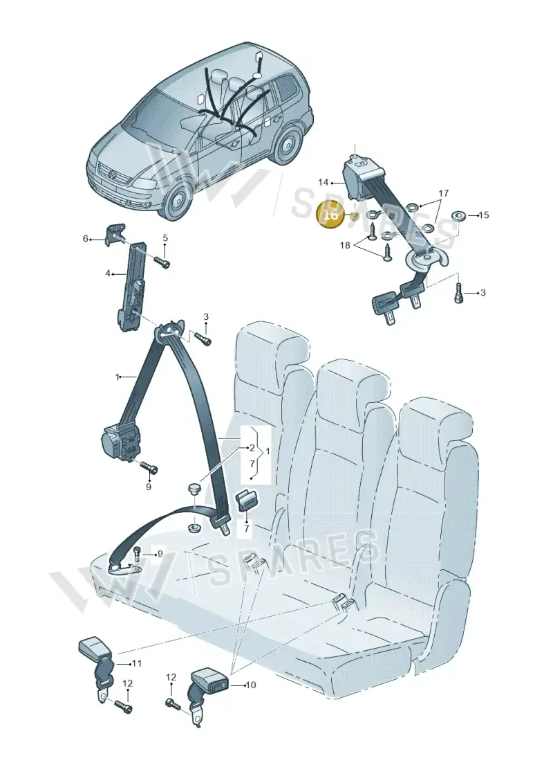 N98990902 — SEAT Altea XL Reference (2013-2013) diagram 409857700, position 16