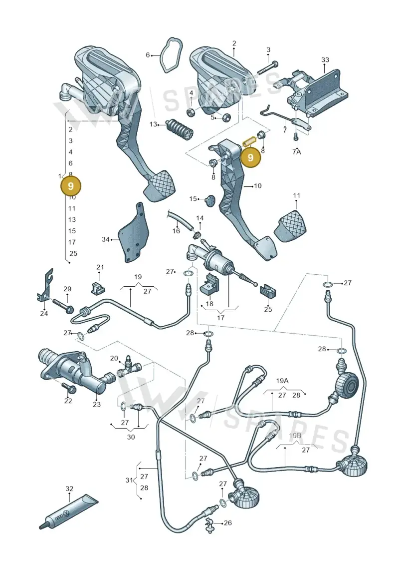 WHT000671 — SEAT Altea XL Reference (2013-2013) diagram 409721250, position 9