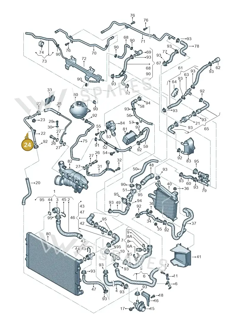 WHT000700 — SEAT Leon Stylance (2010-2012) diagram 649121340, position 24
